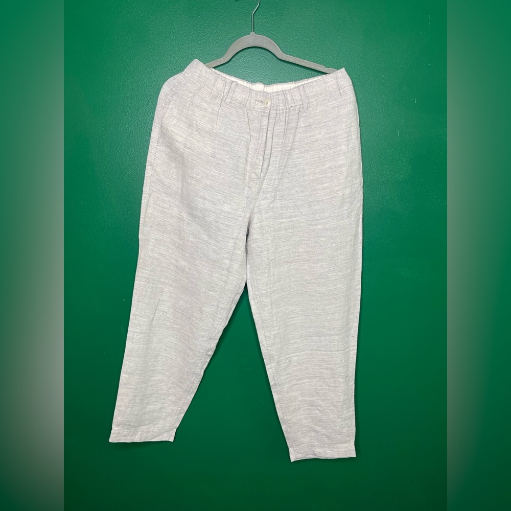 Poetry NWT Barrel Balloon Trousers Linen & Summer Wool  Sz 10 Ecru Gray - Picture 2 of 10